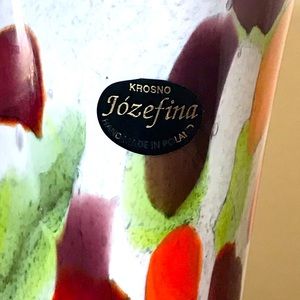Jozefina Krosno multicolored hand blown vase